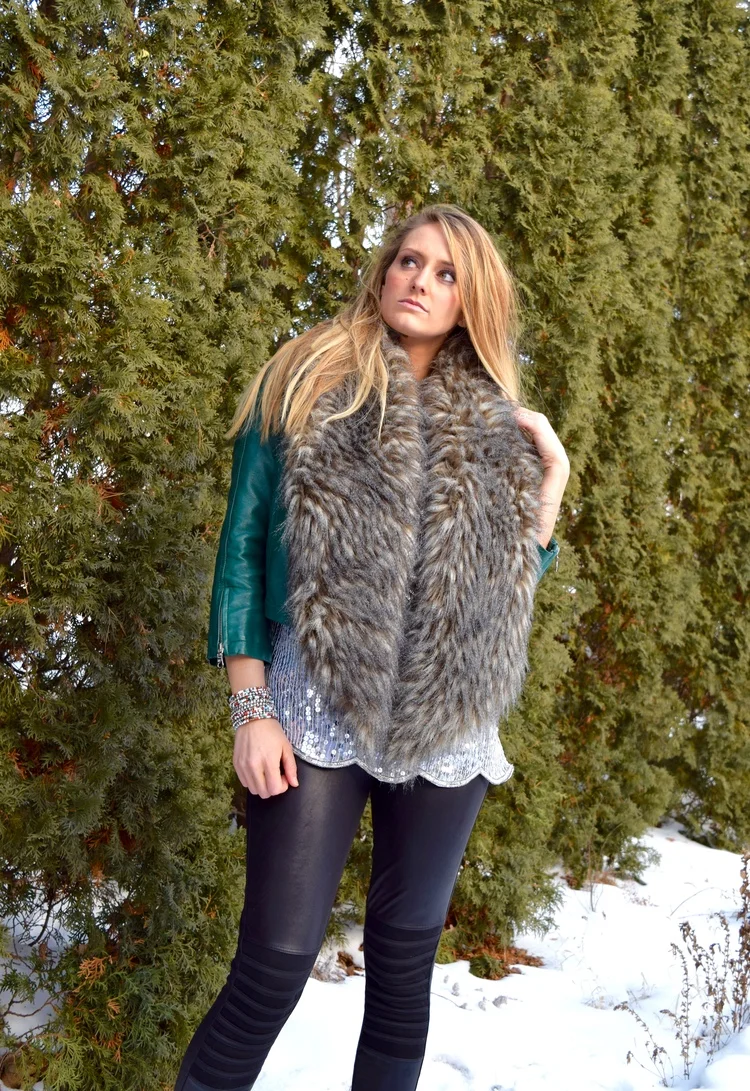 Leather Fur Green