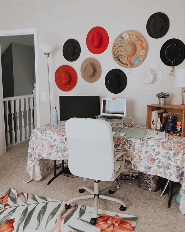 When the office is your new favorite spot of your house, you let the people know, I made this hat wall to show my hats I still love them and slowly but surely I&rsquo;m finishing all the little pieces of this space - I recently picked up the white ch