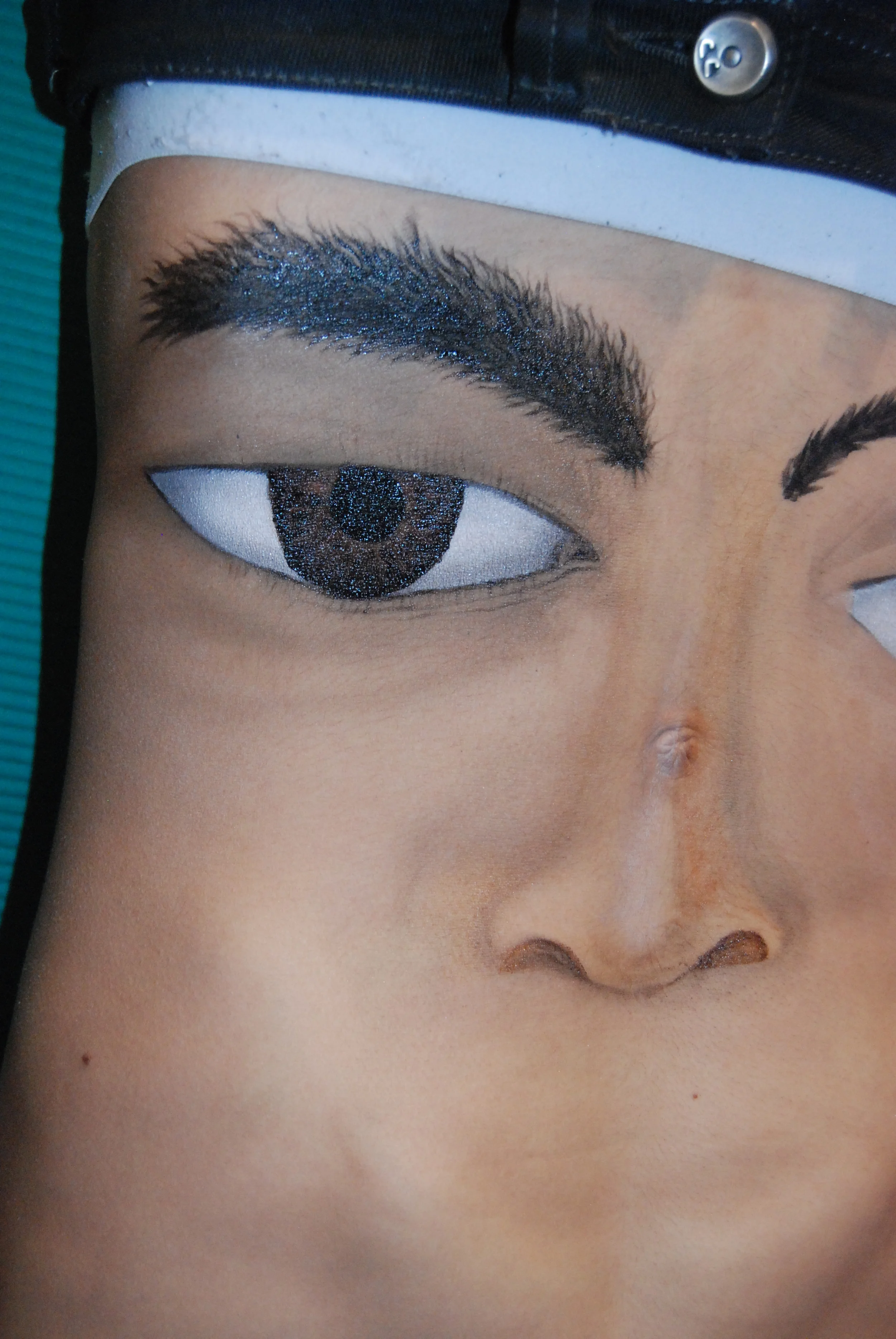 Bodypainted Face on Stomach