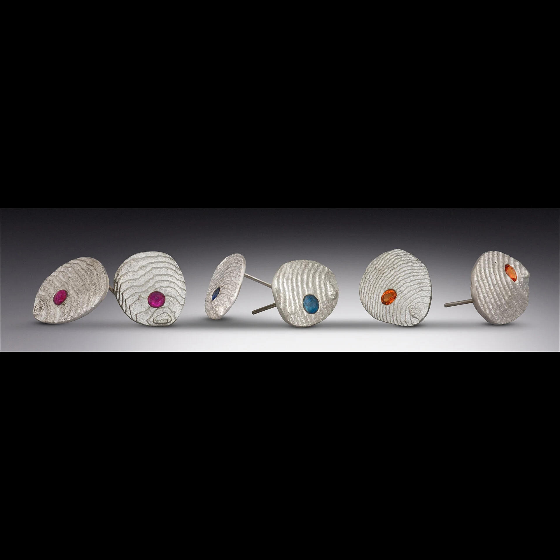 Sterling Silver Inclusion Cast Earrrings