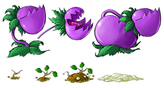 Chomper and Potato Mine Sketches