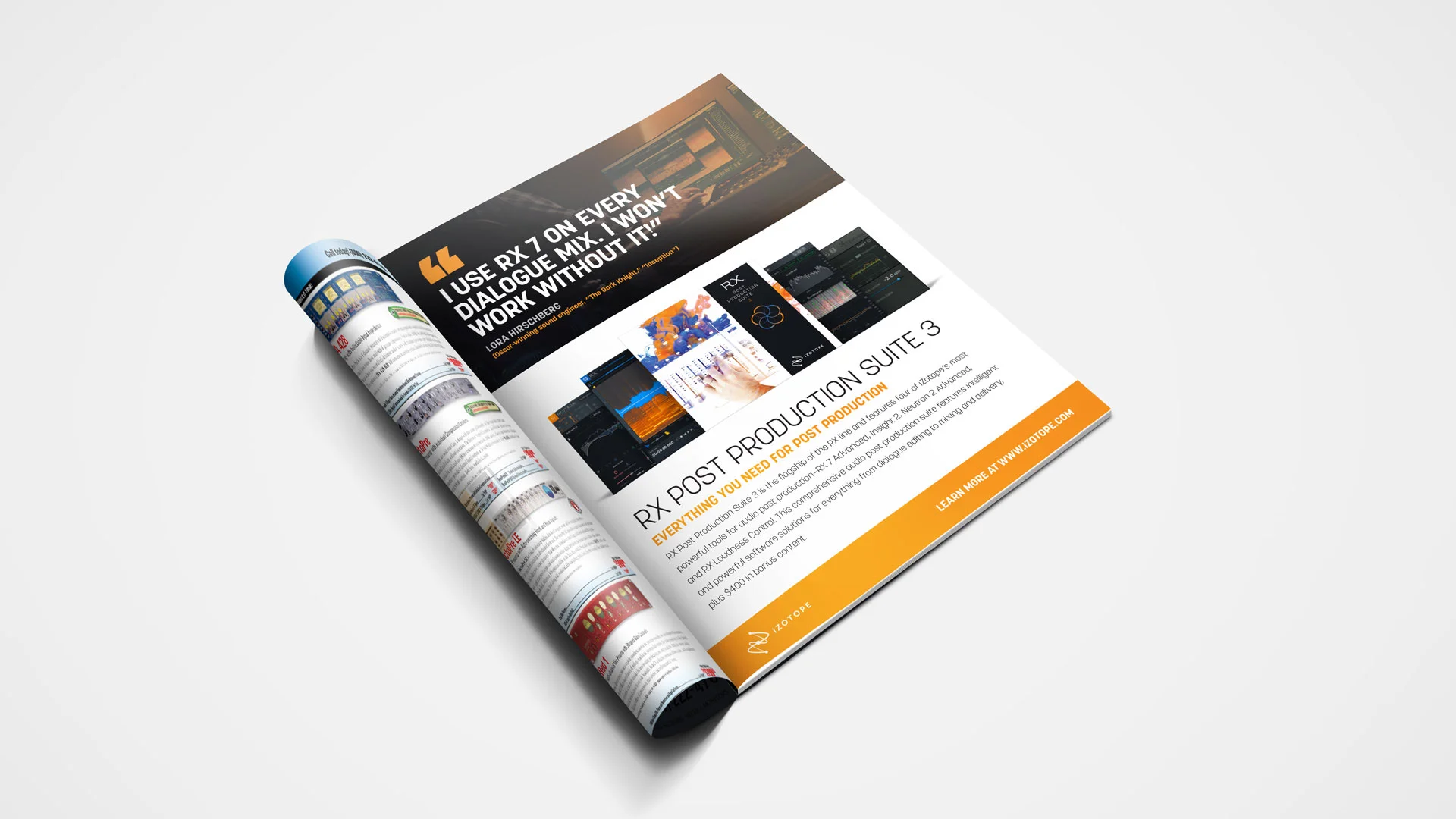 Print ad for RX Post Production Suite 3 .