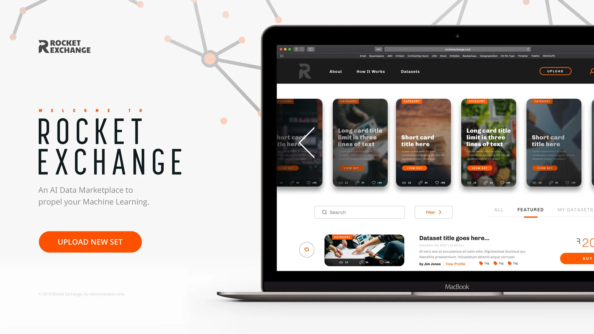 Rocket Exchange homepage display.