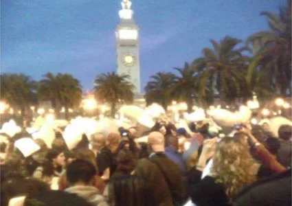 Embarcadero pillow fight
