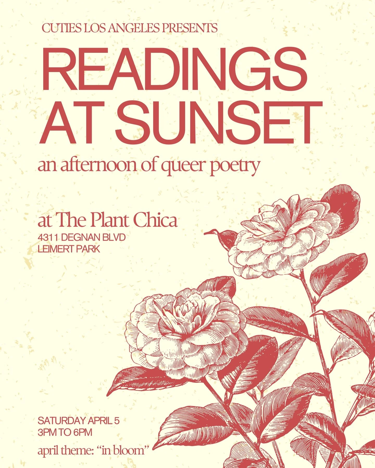 Announcement!  April is National Poetry Month and I&rsquo;m so excited to share my poetry for @cutiesla 
Readings at Sunset: In Bloom this Saturday @theplantchica 

I can&rsquo;t believe I&rsquo;m saying this, but this will be my first live performan