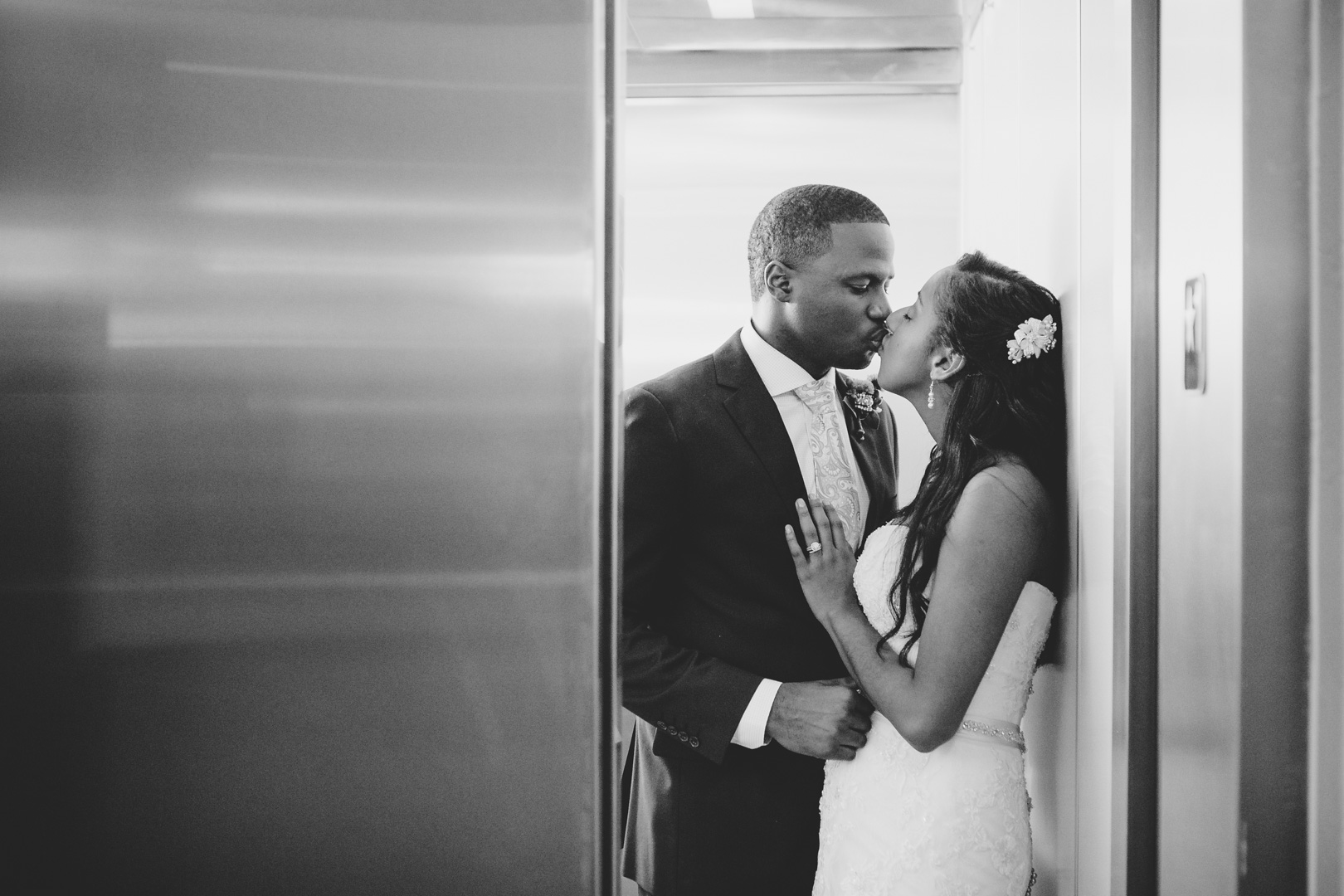 This is one of our favorite shots from our time shooting weddings in New Orleans. The classic elevator shot is romantic, and depending on the elevator, it can be a difficult one to get. 