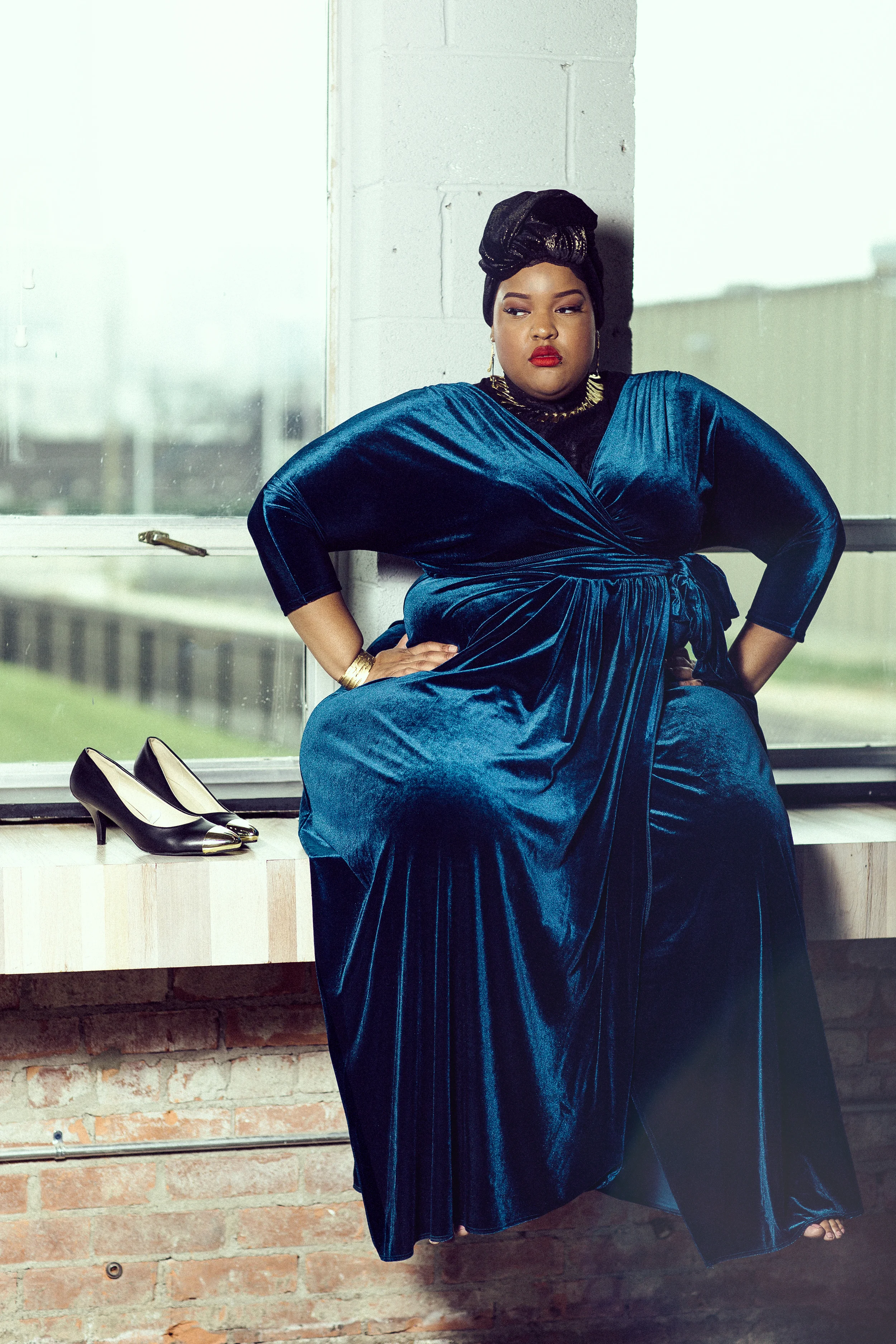 Photo: Remy Roman Wrap Dress and Accessories: Peacock Room Detroit