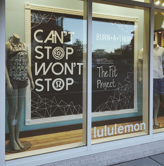 lululemon + burn cycle chalkboard