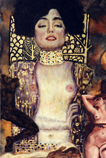 Detail, 4th yr French Lit project; copying Klimt and others