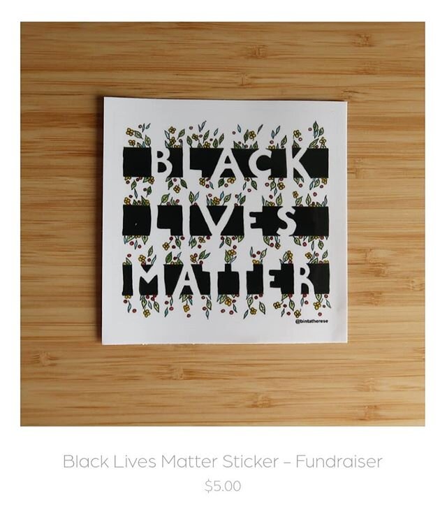 Black Lives Matter fundraiser alert! I've posted these stickers in my shop at bintatherese.com for $5 each. All proceeds will be donated to the Innocence Project - an organization that works to exonerate those who are wrongly convicted, and tackle ot