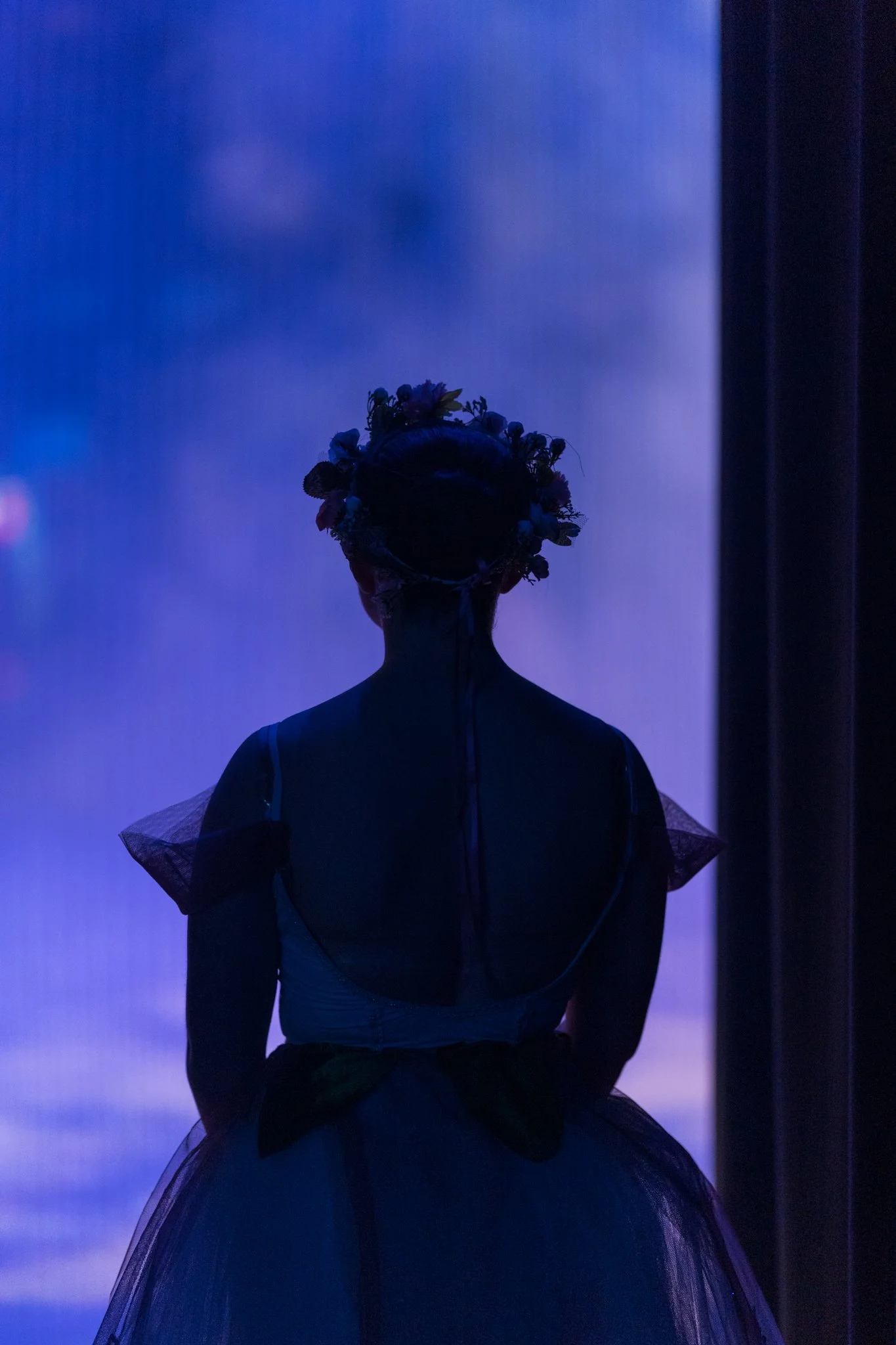 Dancer waiting backstage at Turning Pointe Dance Academy