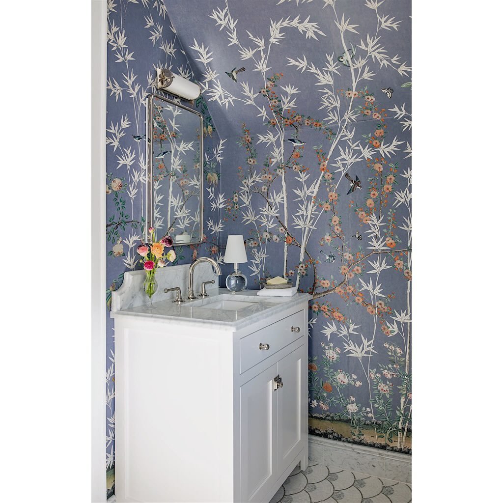 What do you do when you have the smallest primary bathroom in DC? You add the prettiest wallpaper, tile and fixtures you can find! This is exactly what I did when we decided to finally renovate our bathroom. Can you believe I was so ready to renovate