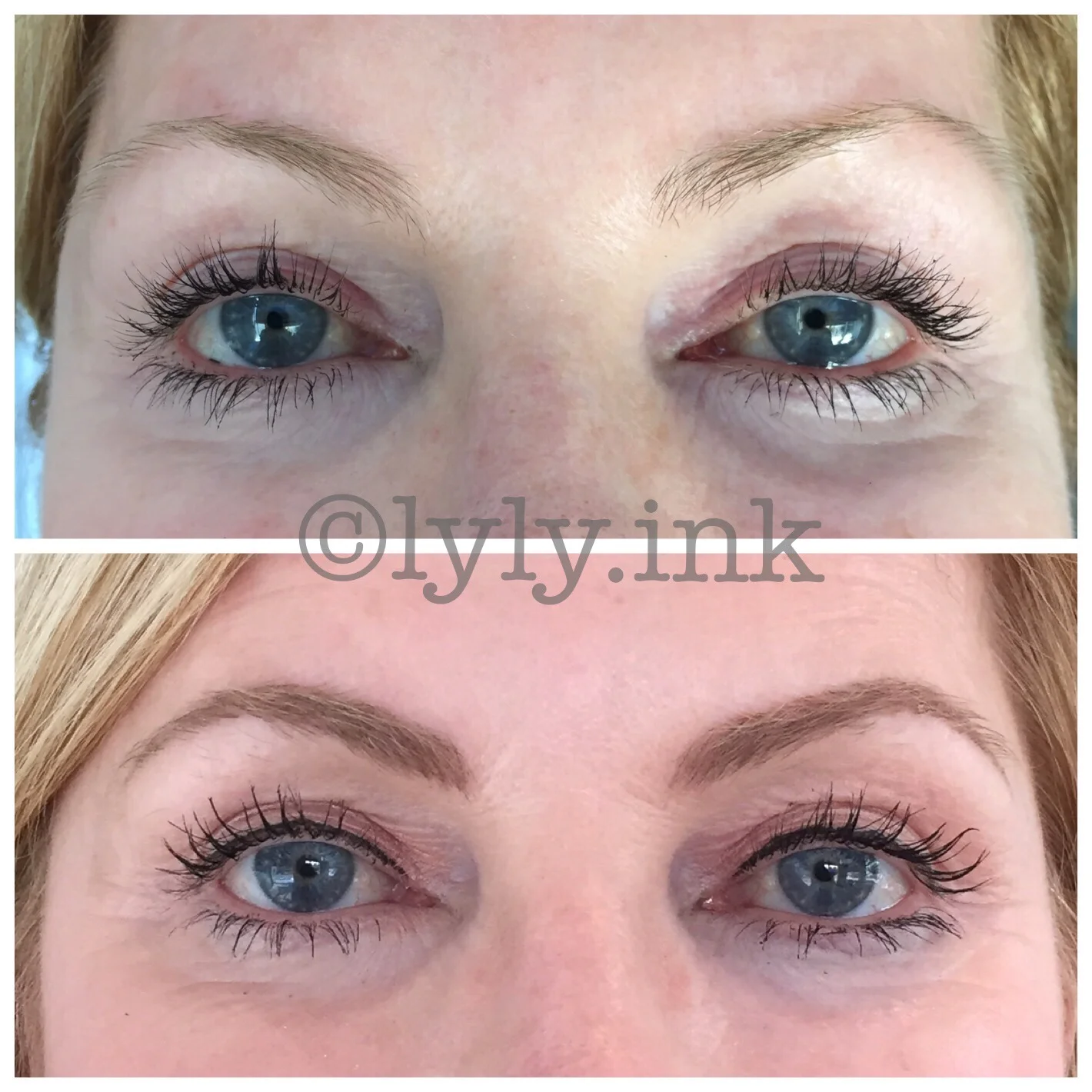 Before and after Microblading (Healed, post-touchup)