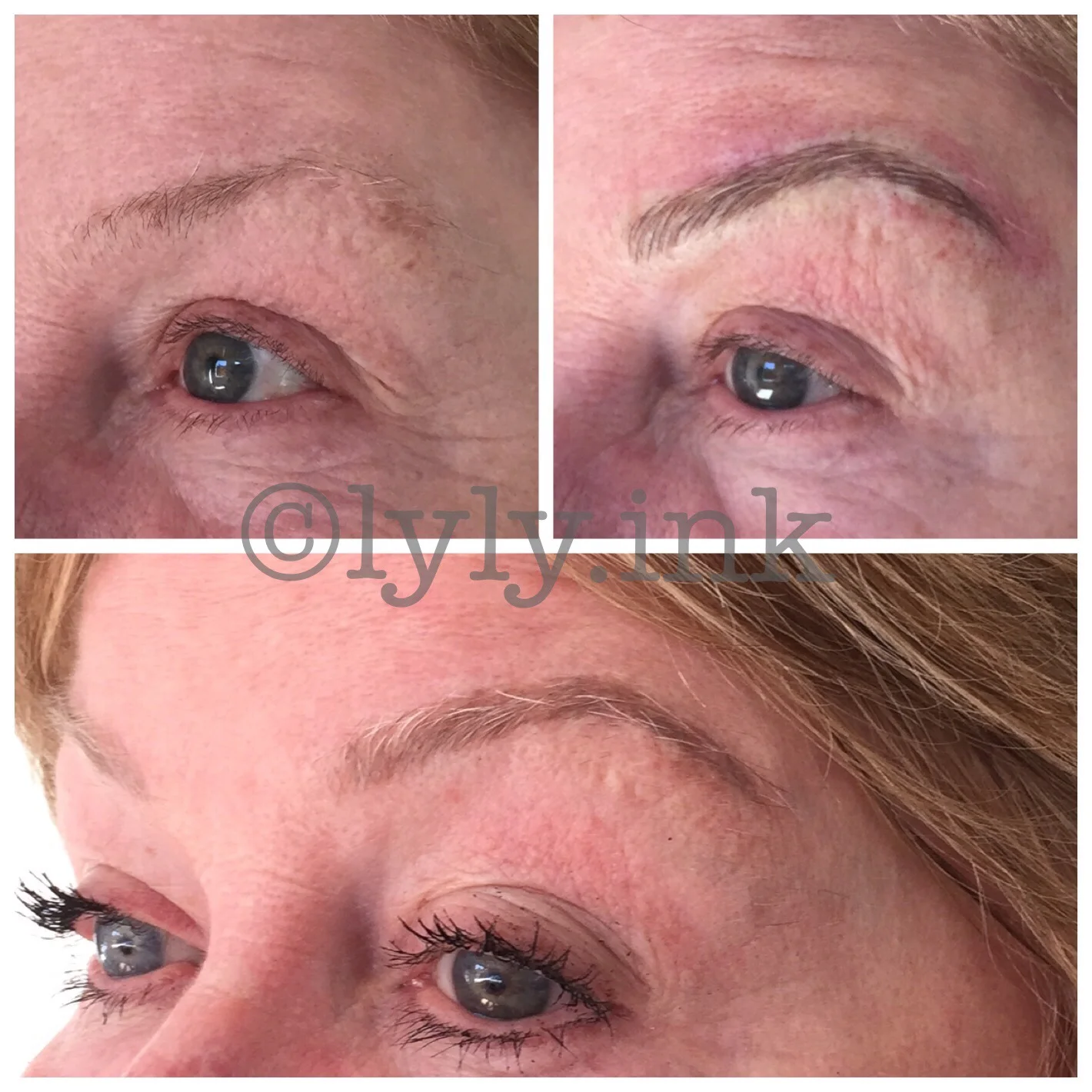 Microblading - Before, after and healed before touchup