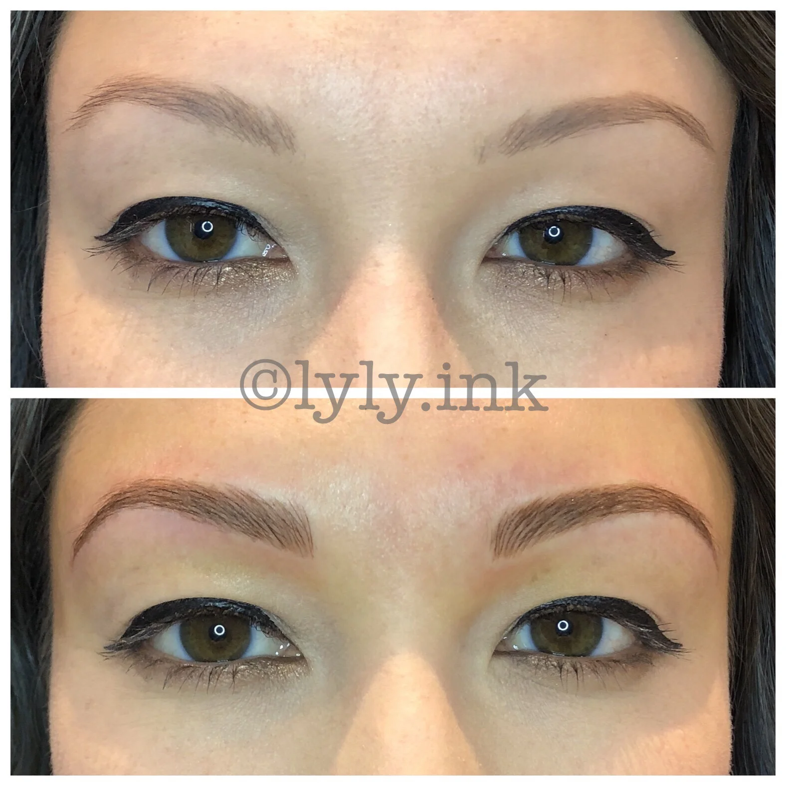Yearly refresher (top image one year old Microblading)
