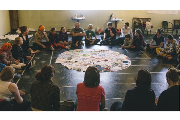 Inviting the school children to tell their stories.