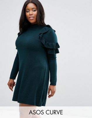 Ruffle Sweater Dress