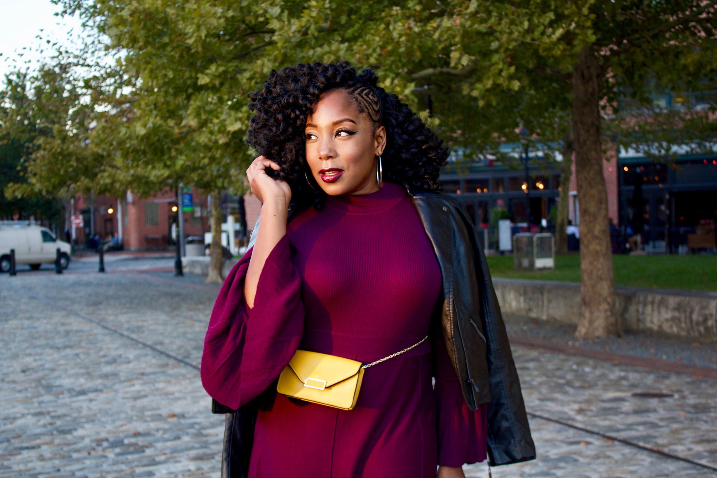A Plum Sweater Dress and a DIY Fanny Pack — andinSommary