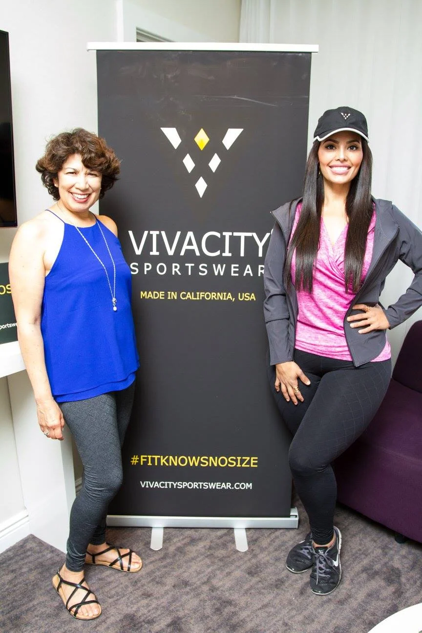 Designer Vivian and plus size model Rosie Mercado clearly loving their quilted leggings. They were both super lovely!