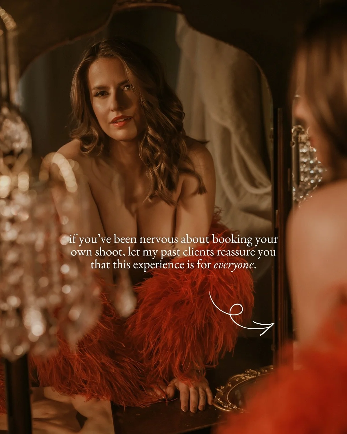 Oh sweet love, I&rsquo;m going to hold your hand when I say this: you don&rsquo;t need to feel confident before booking a b0udoir session. 

That&rsquo;s like feeling like you need to know how to paint before taking a painting class. 

The confidence