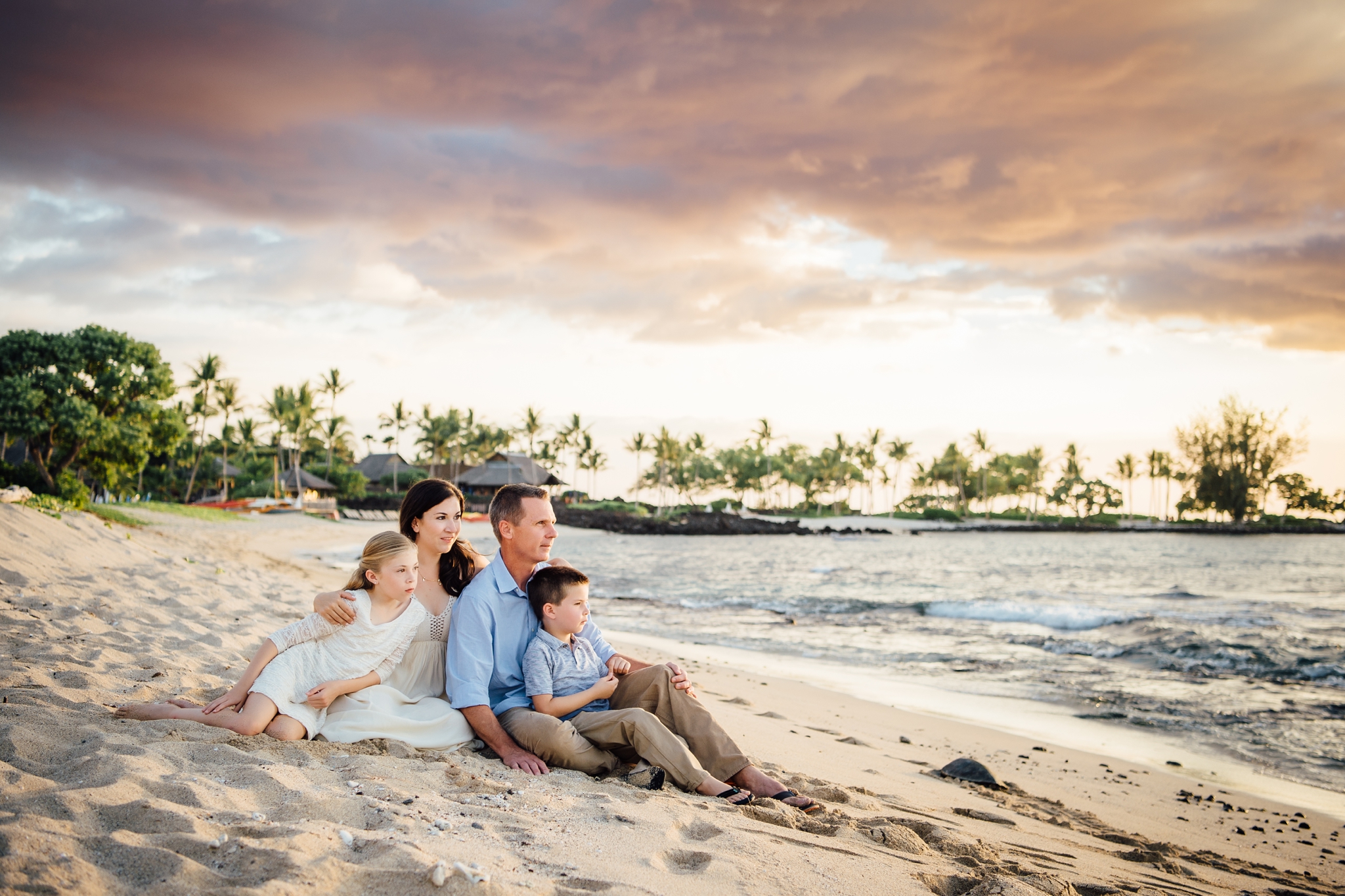 Hawaii sunset on the beach