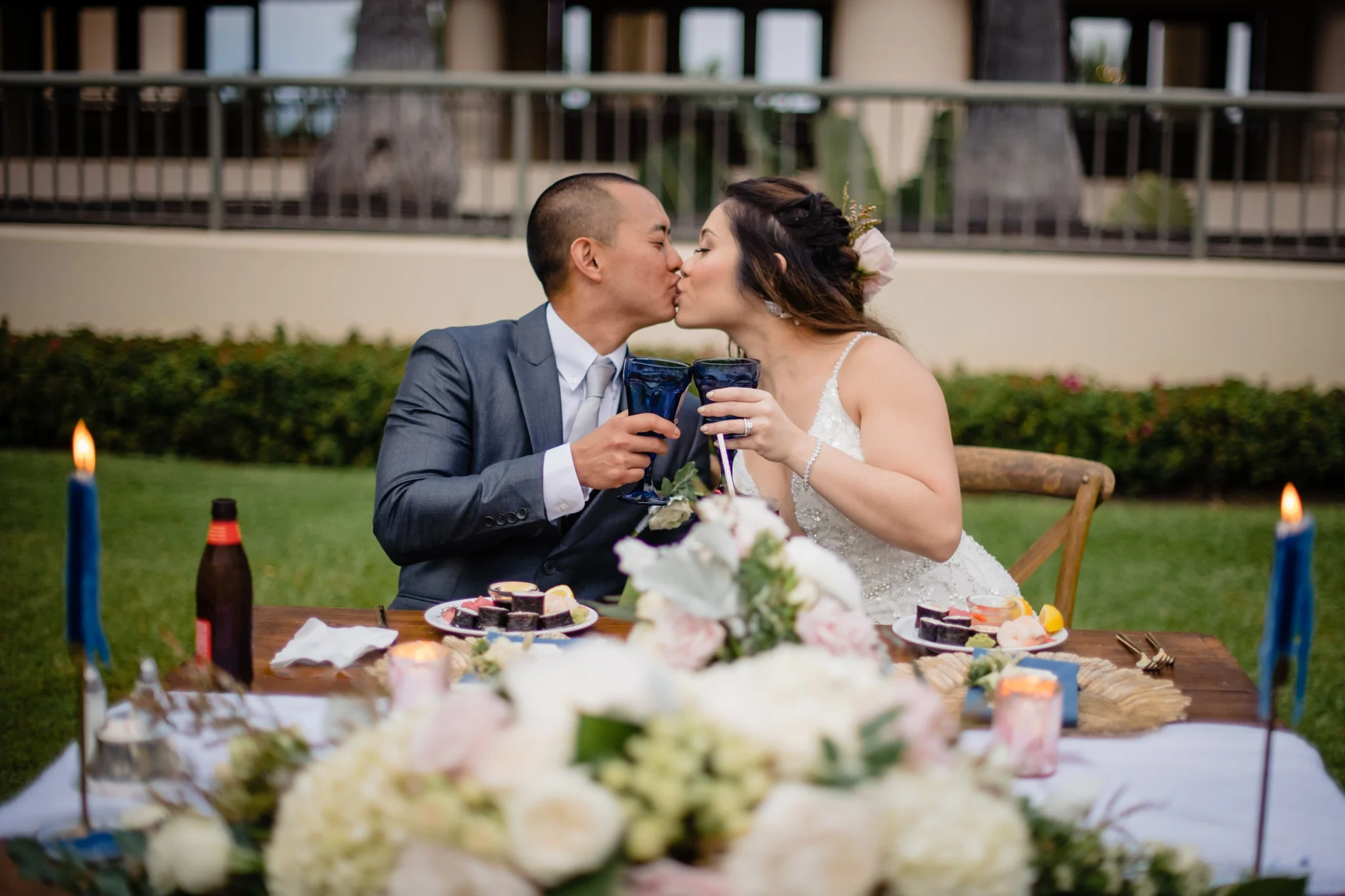 newlywed first toast kona wedding