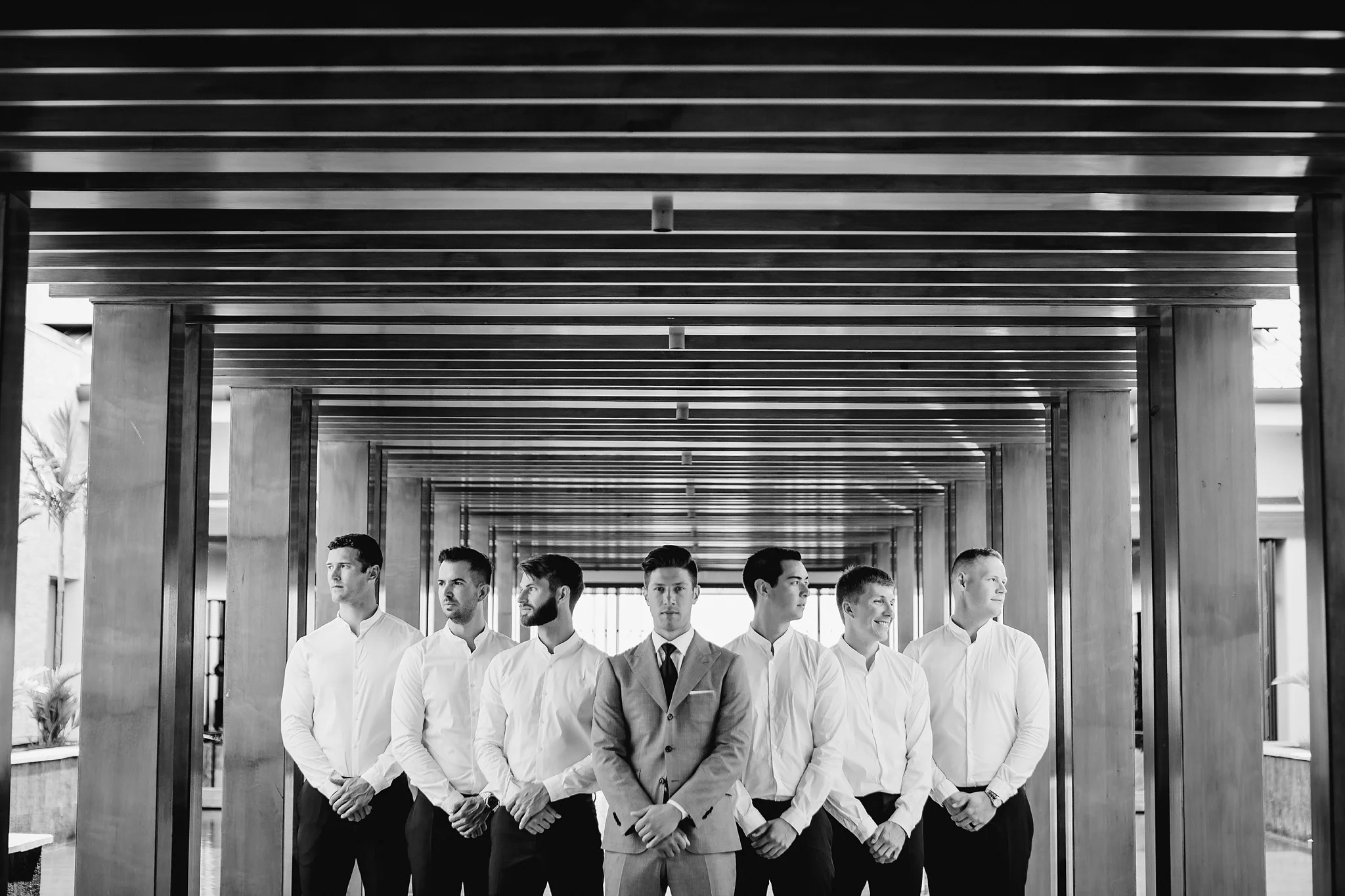 the groom and his guys, maui wedding