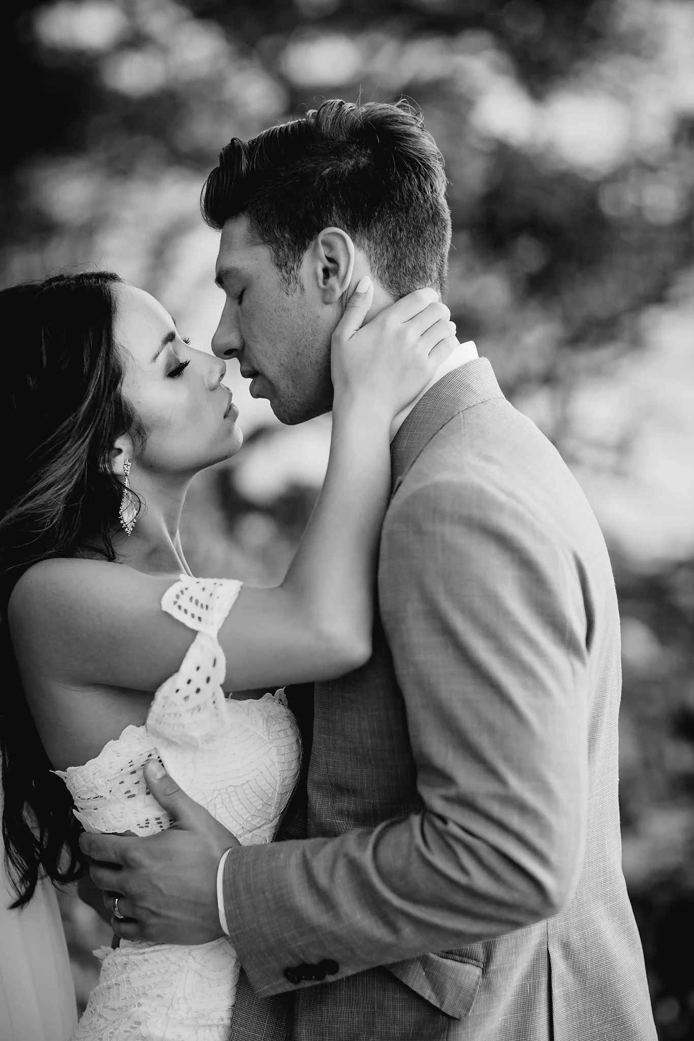 intimate moment with the bride and groom in hawaii