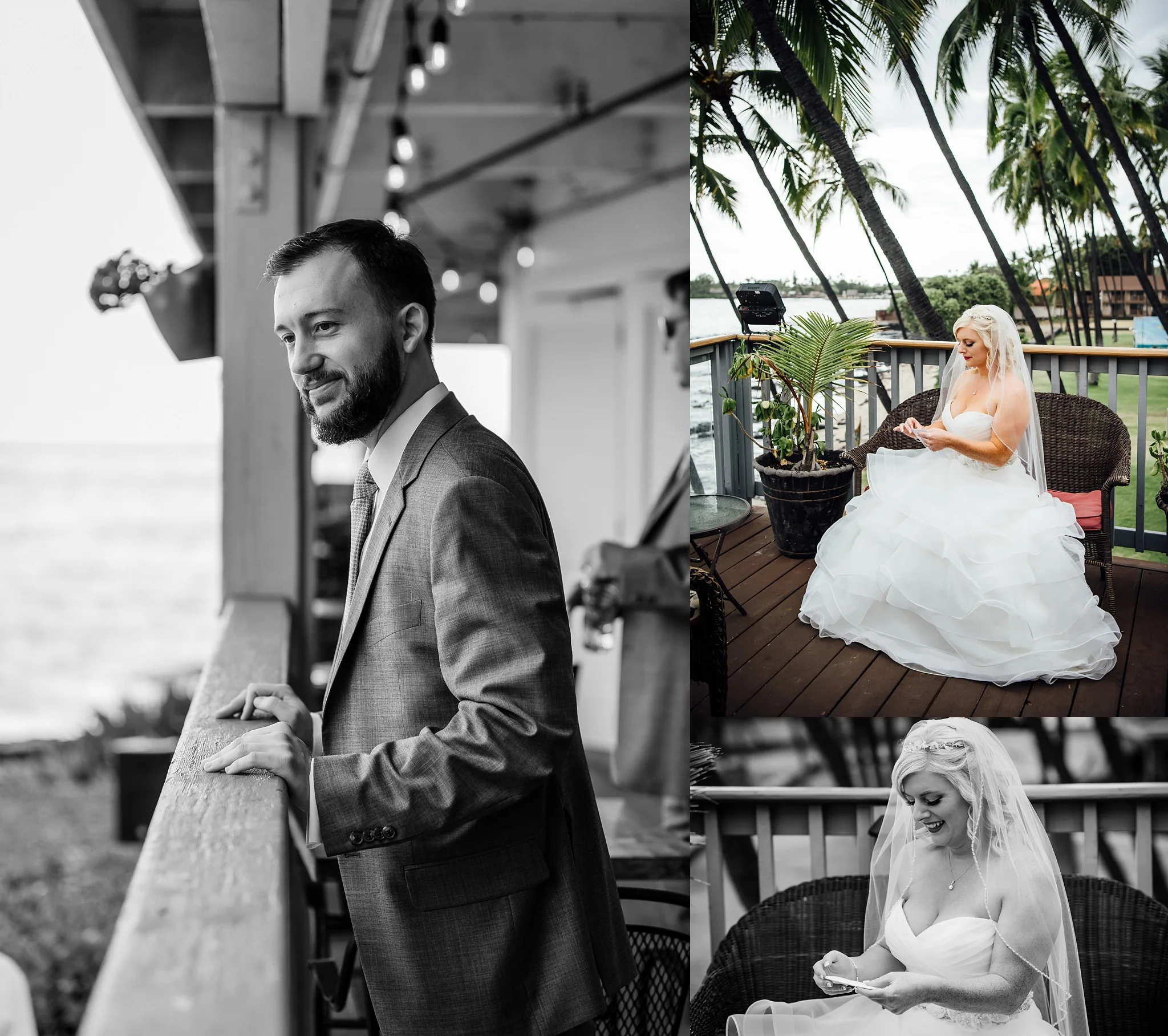 Groom right before his wedding day in Kona