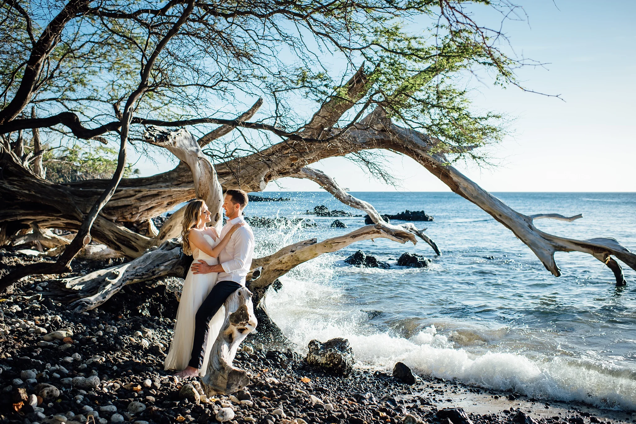 big island elopement photographer at beach 69