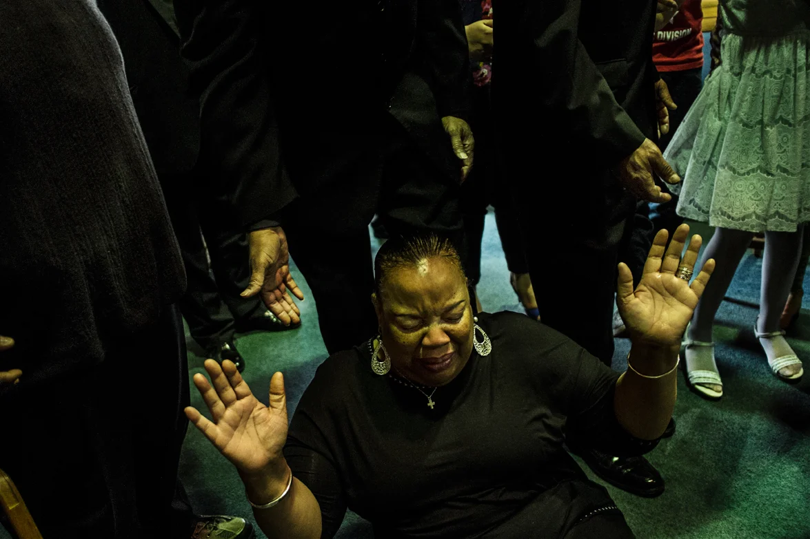 Many end up Loosing balance and falling on the ground after being struck by the "Holy spirit".