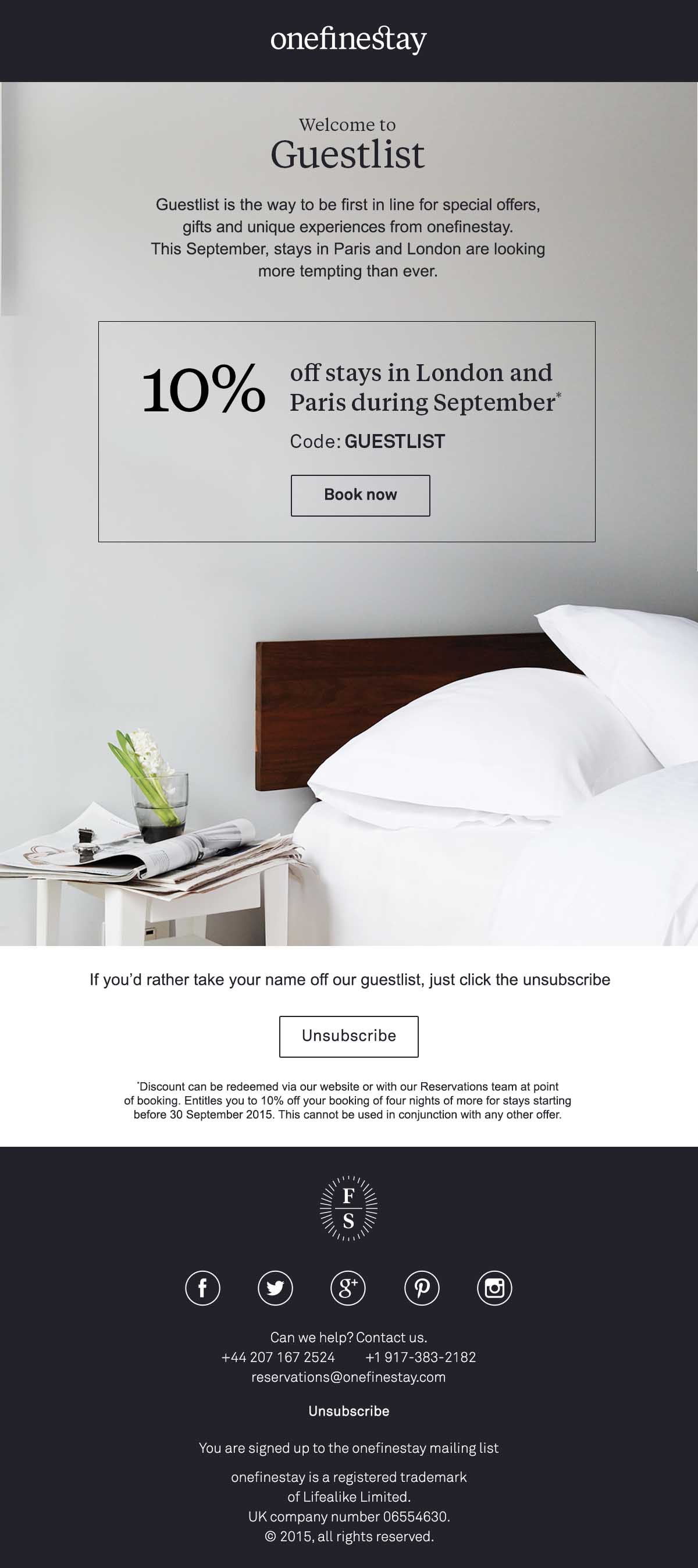 Guestlist welcome newsletter