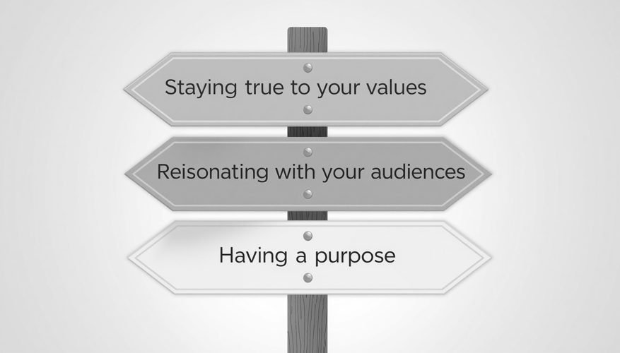staying true to your values as a guiding light will keep you on course