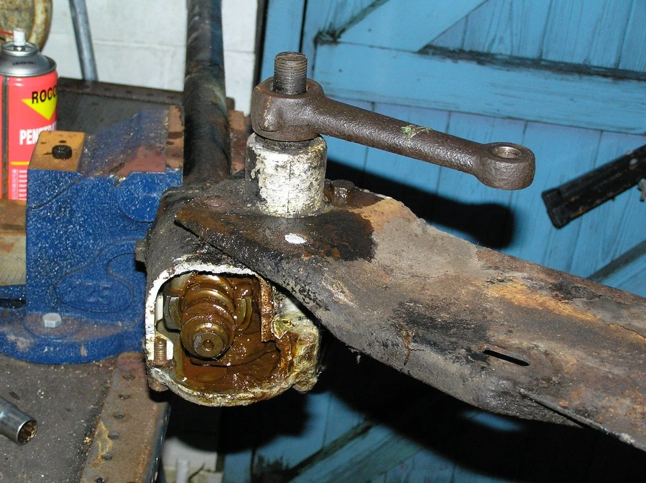 Tink, 1955 Series 1 Land Rover Broken Steering Box