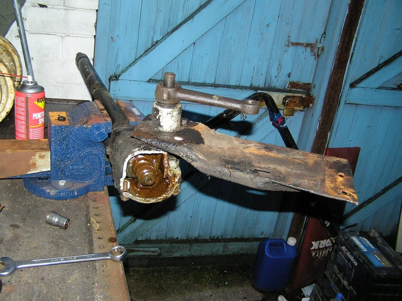 Tink, 1955 Series 1 Land Rover Broken Steering Box
