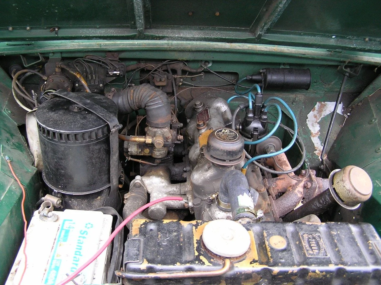 Tink, 1955 Series 1 Land Rover New Parts and engine bay