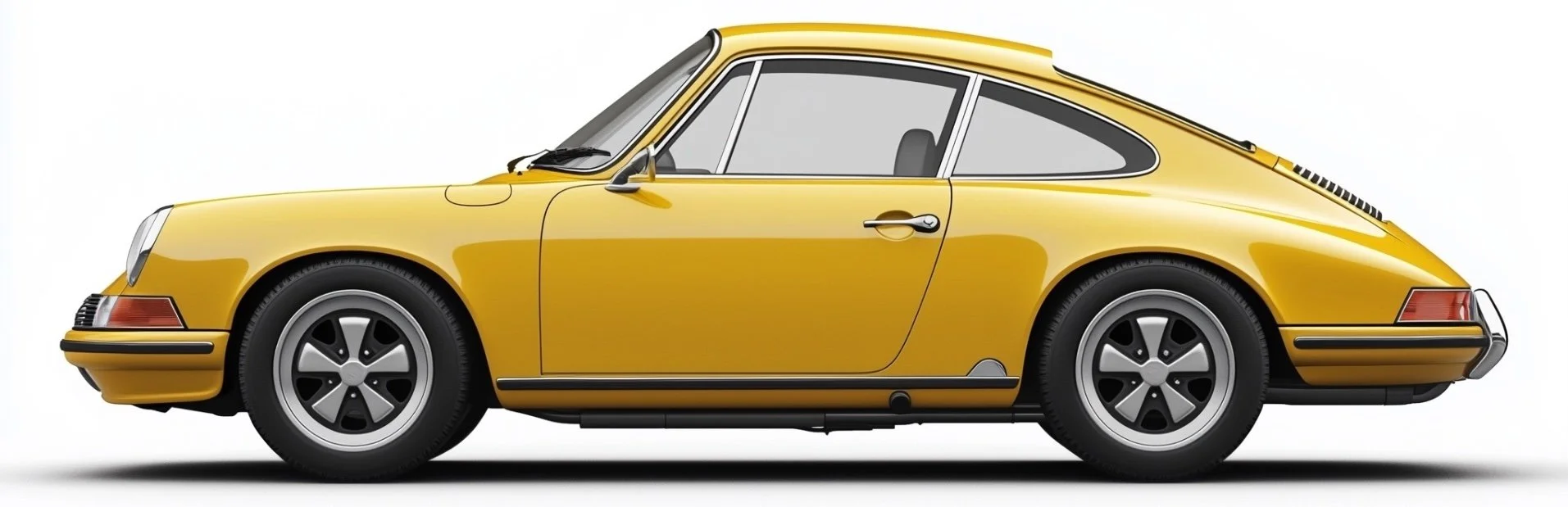 a classic yellow Porsche 911