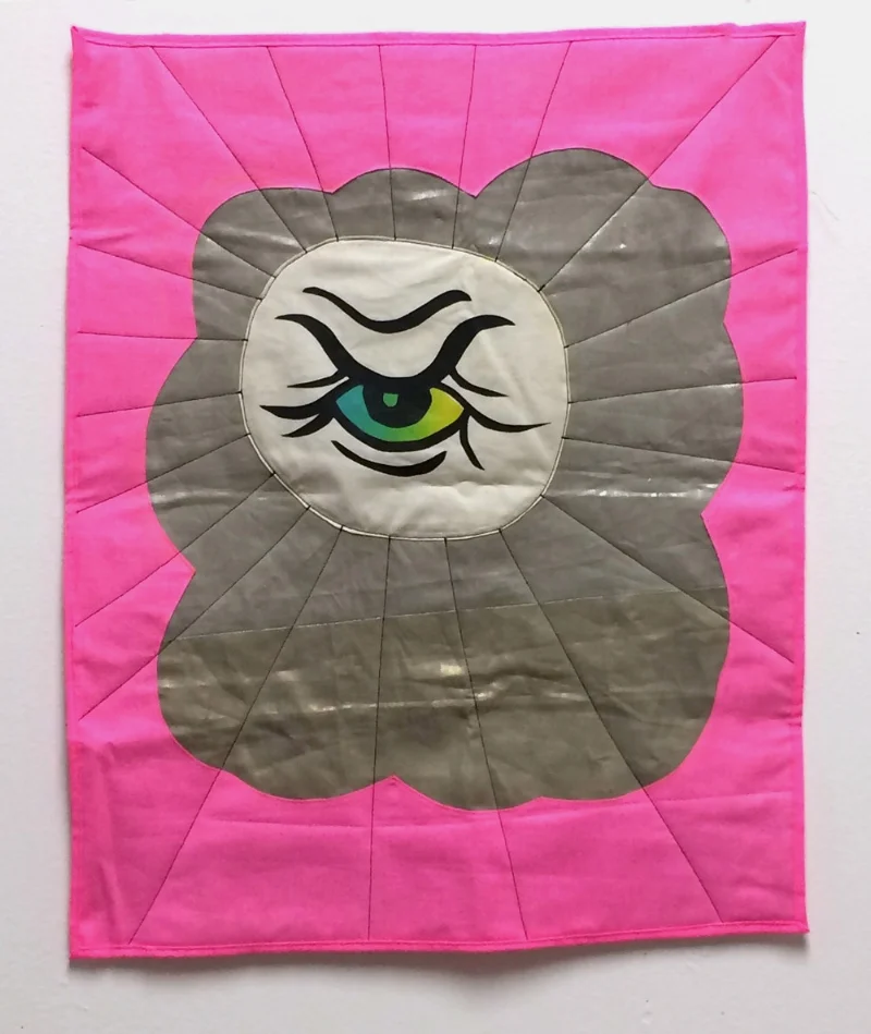 The Object of Accidents (Object-Oriented Fortune Telling) , 2017. Cotton, screenprint on muslin. Reverse applique and applique techniques. 18 in. x 22 in. For this series, I used improv quilting techniques (having no pre-plan for the composition, but working in the moment). I then used Lenormand Cartomancy (a card-based fortune telling game) to reveal each object's "hidden nature." OOFortune Telling sessions were documented as a YouTube video series .