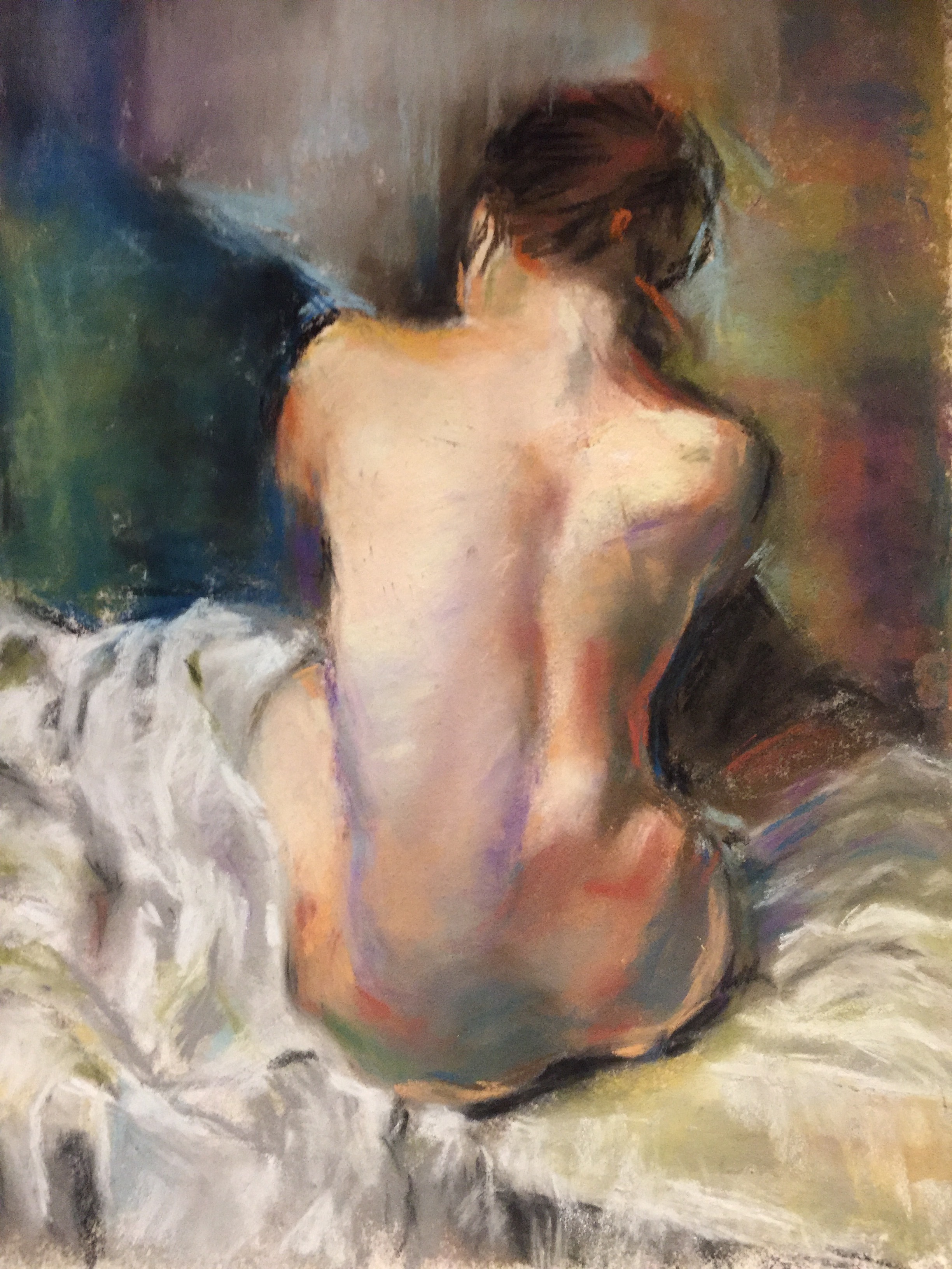 Nude study II, pastels on paper
