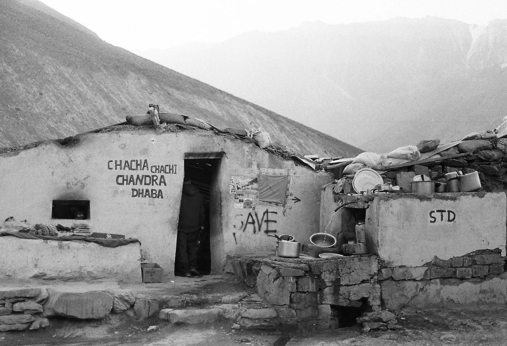 Pentax K1000 BW Chacha Chachi Chandra Dhaba