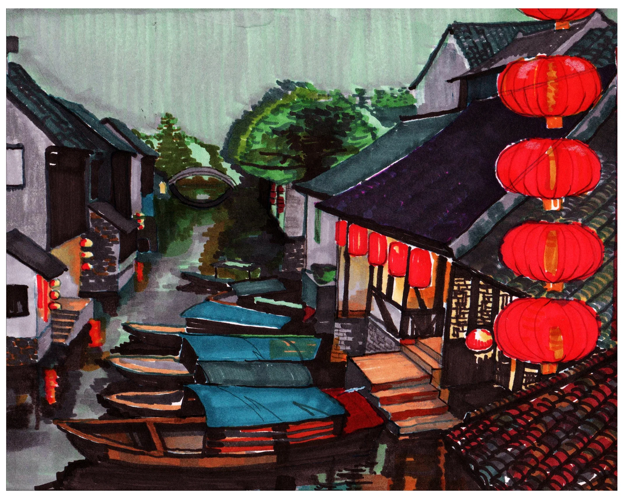 A Water Village in China