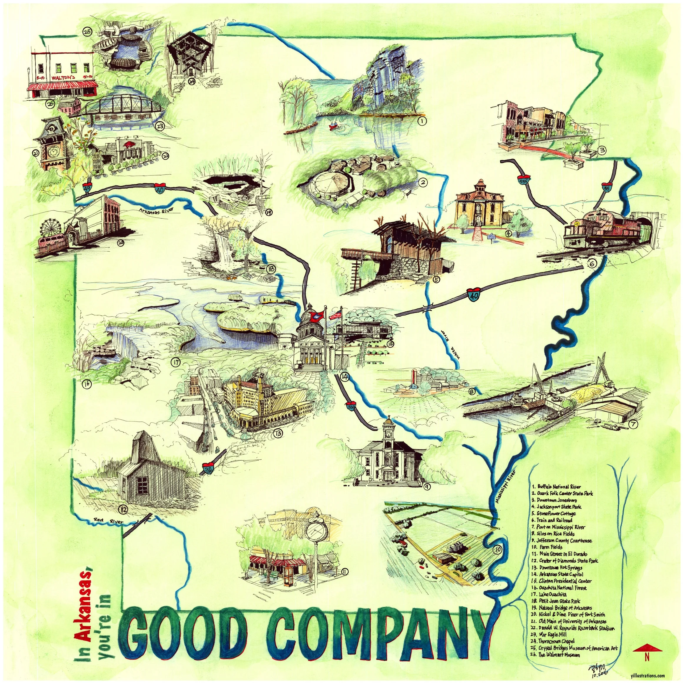 Good Company - Arkansas Landmark Map