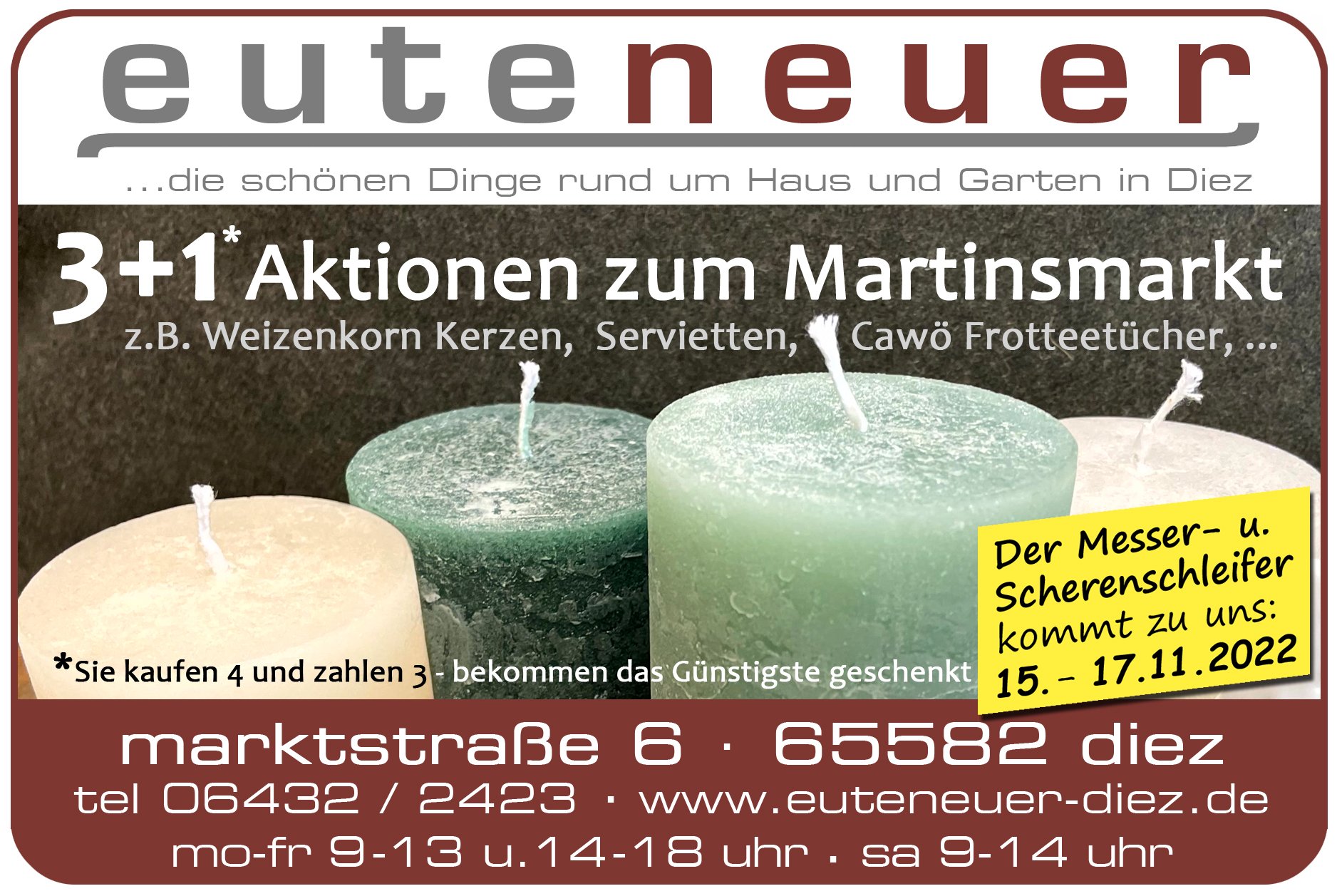 6. November: Martinsmarkt und verkaufsoffener Sonntag in Diez