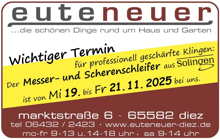 19.-21.11.: Solinger MESSERSCHLEIFER in Diez 
