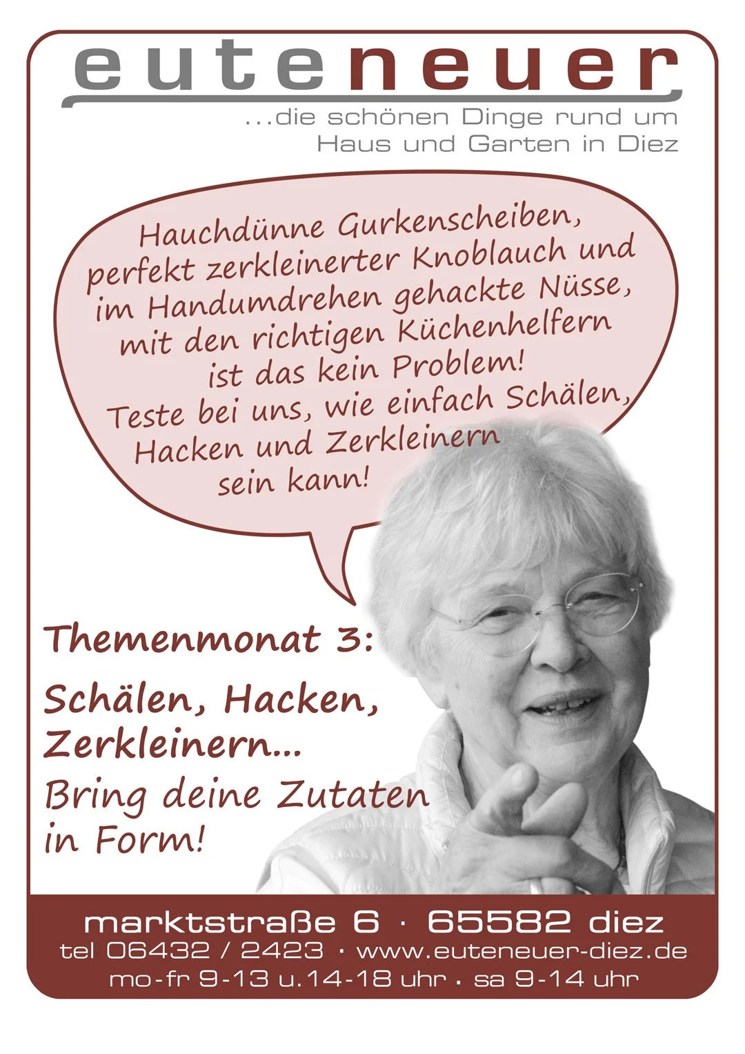 Themenmonat März: schälen, hacken, zerkleinern…