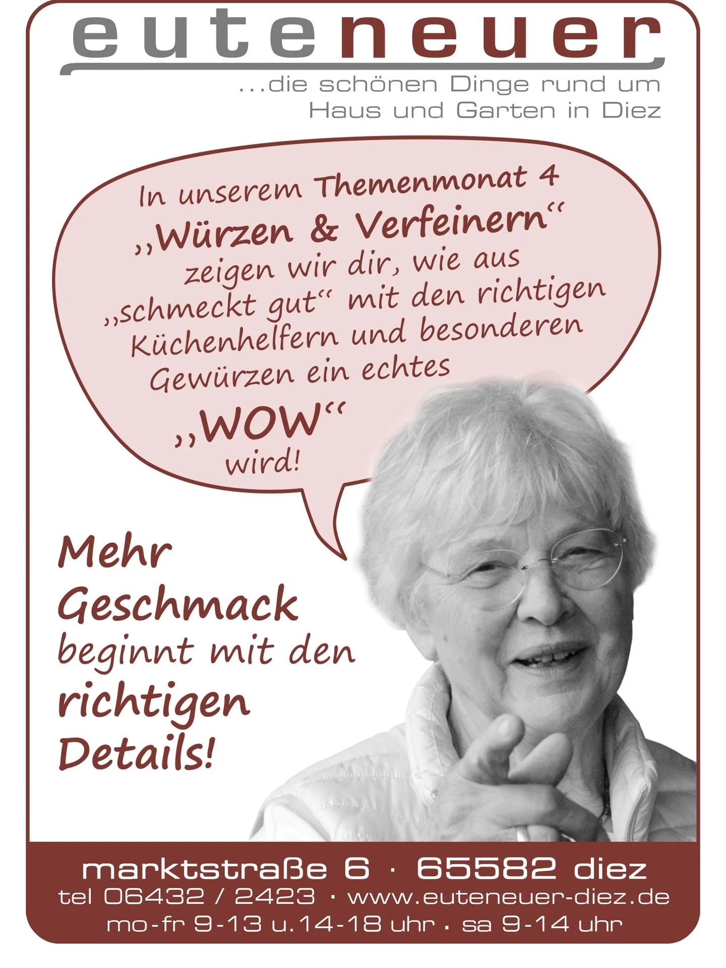 Themenmonat 4️⃣: W&Uuml;RZEN + VERFEINERN 🧅🧀🌶️

Im April zeigen wir euch, wie aus &bdquo;schmeckt gut&ldquo; mit den richtigen K&uuml;chenhelfern und Gew&uuml;rzen ein echtes &bdquo;WOW&ldquo; wird! 

➡️ Testet verschiedene K&uuml;chenhelfer zum W