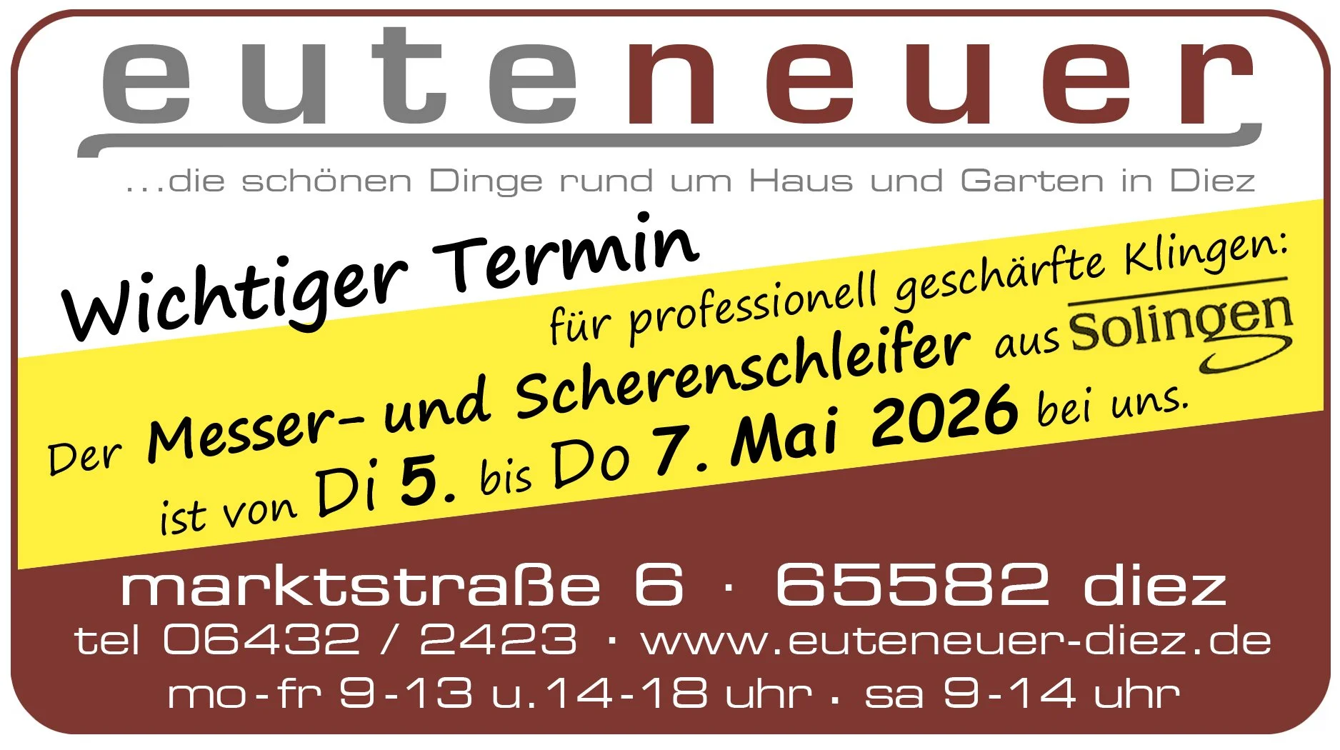 05.-07.05: Solinger MESSERSCHLEIFER zu Besuch in Diez