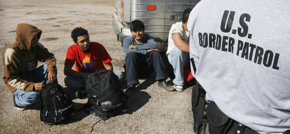 US Border Patrol with 4 Illegal Mexican Migrants