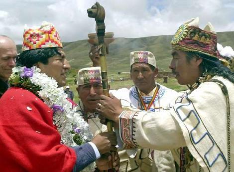 President Evo Morales with Guarani Indigenous Leaders