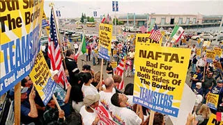 Worker protests against NAFTA